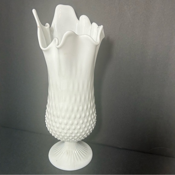 Fenton Other - Vintage Large Fenton Hobnail Swung Vase White